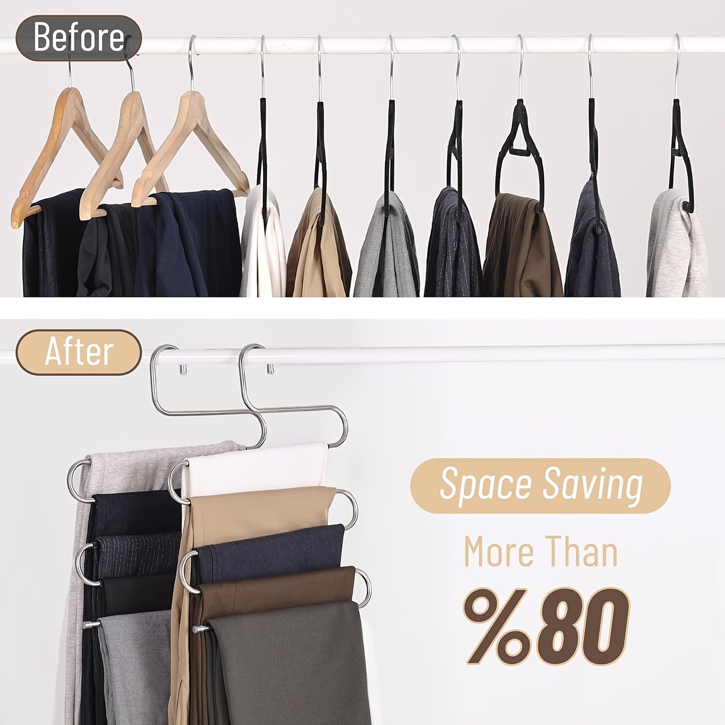 5-Tier Stainless Steel Pants Hanger