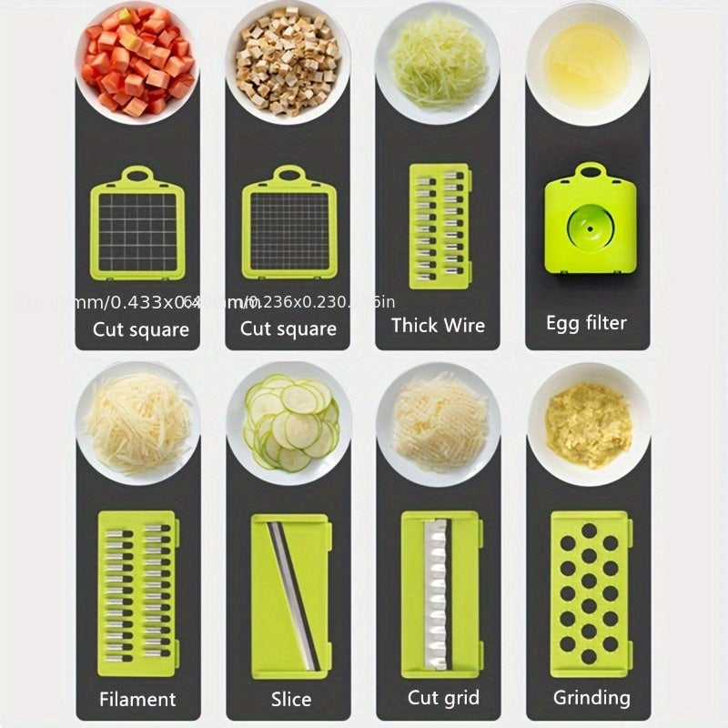 14-in-1 Multifunctional Vegetable Chopper and Slicer with 3 Bells