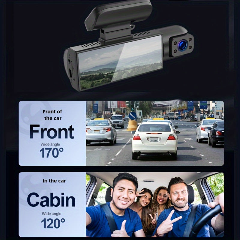 1080P Dual-Camera Car DVR with 8.03cm IPS Screen