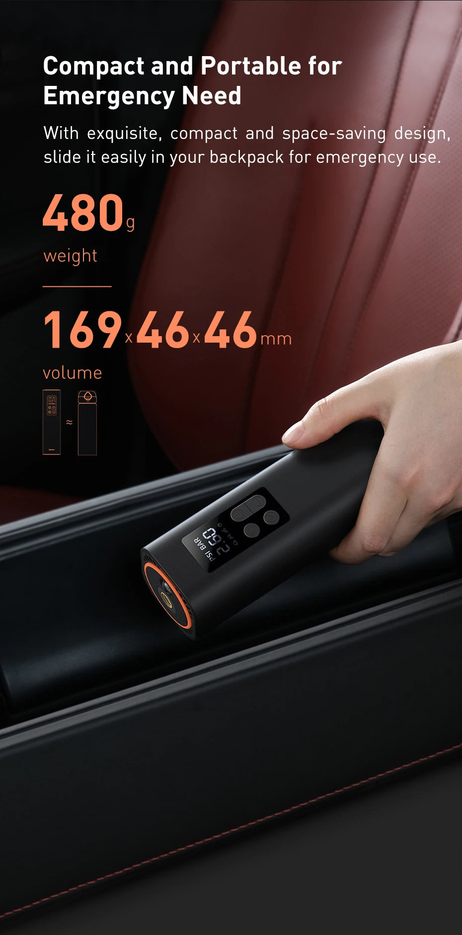 Baseus Mini Car Air Compressor 12V