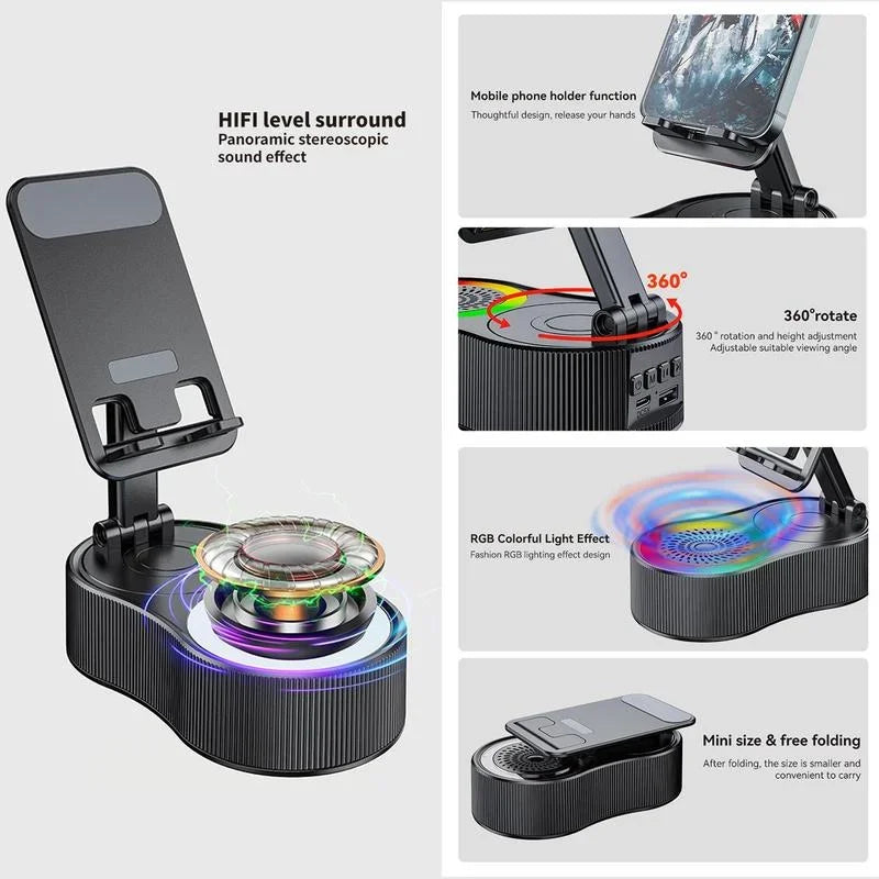Wireless Speaker with Colorful Ambient Light 360°rotatable