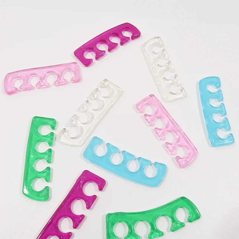 2pcs (1pair)Soft Silicone Finger Toe Separator Soft-Silicon 5 Colors Flexible Finger Toe Spacers for Nail Polish Pedicure Tools
