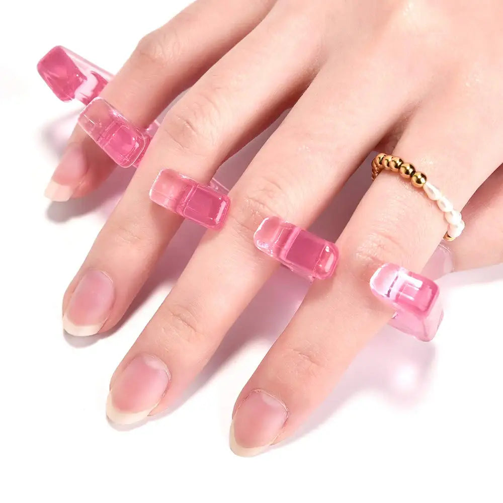 2pcs (1pair)Soft Silicone Finger Toe Separator Soft-Silicon 5 Colors Flexible Finger Toe Spacers for Nail Polish Pedicure Tools