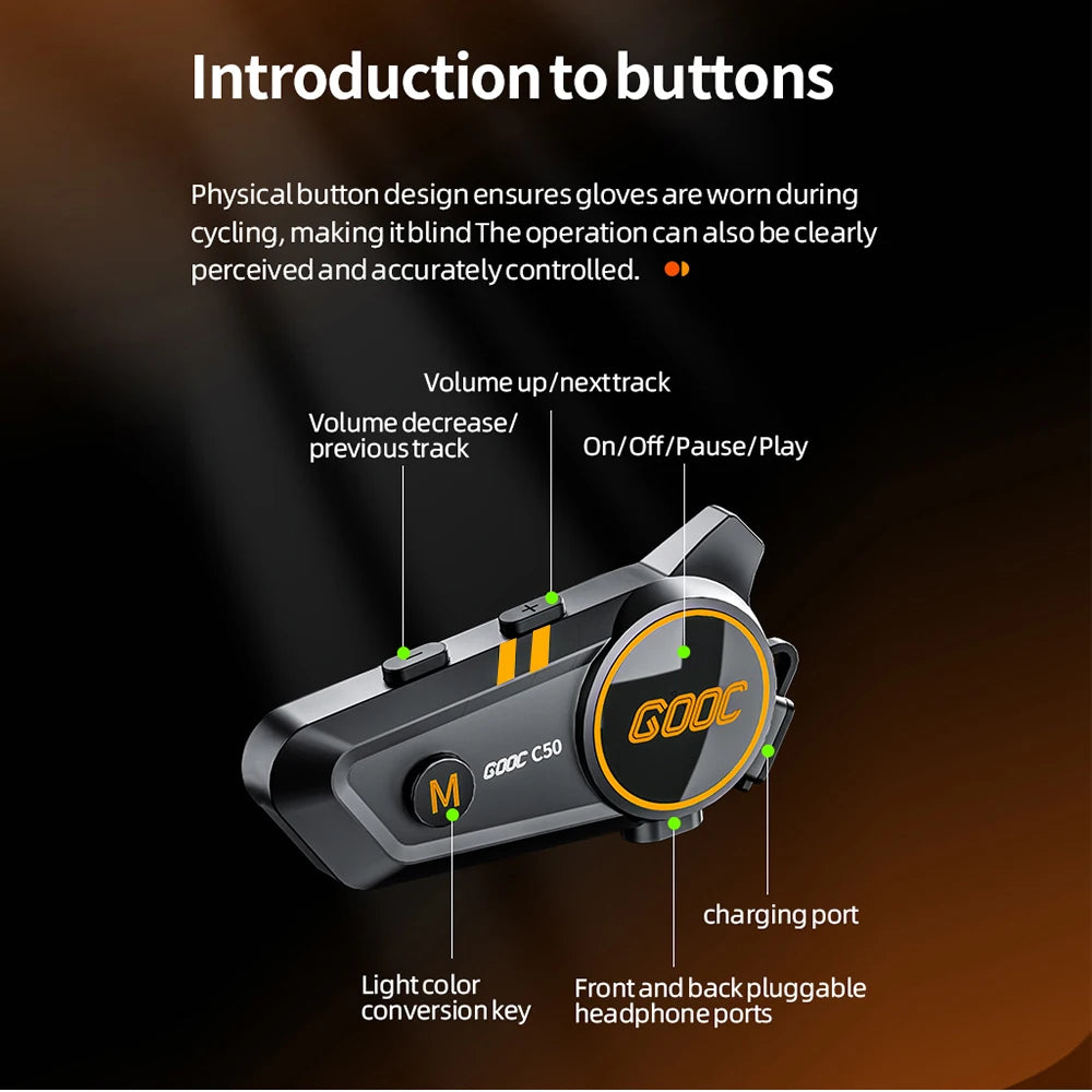 Bluetooth 5.3 Helmet Headset