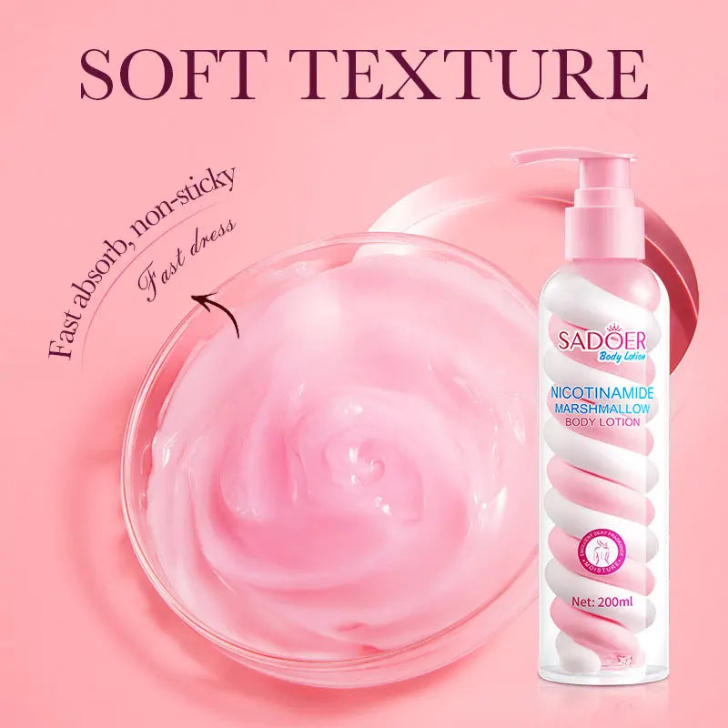 SADOER Niacinamide Marshmallow Body Lotion Whitening Moisturizing Hydrating Flexible and Fresh
