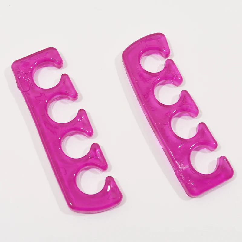 2pcs (1pair)Soft Silicone Finger Toe Separator Soft-Silicon 5 Colors Flexible Finger Toe Spacers for Nail Polish Pedicure Tools