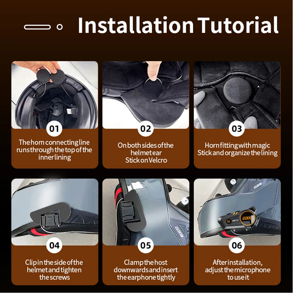 Bluetooth 5.3 Helmet Headset