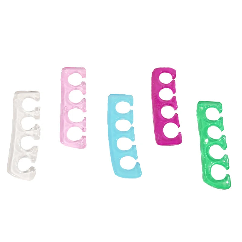 2pcs (1pair)Soft Silicone Finger Toe Separator Soft-Silicon 5 Colors Flexible Finger Toe Spacers for Nail Polish Pedicure Tools