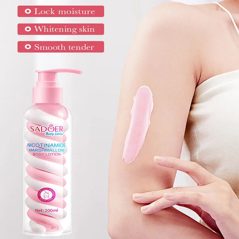 SADOER Niacinamide Marshmallow Body Lotion Whitening Moisturizing Hydrating Flexible and Fresh