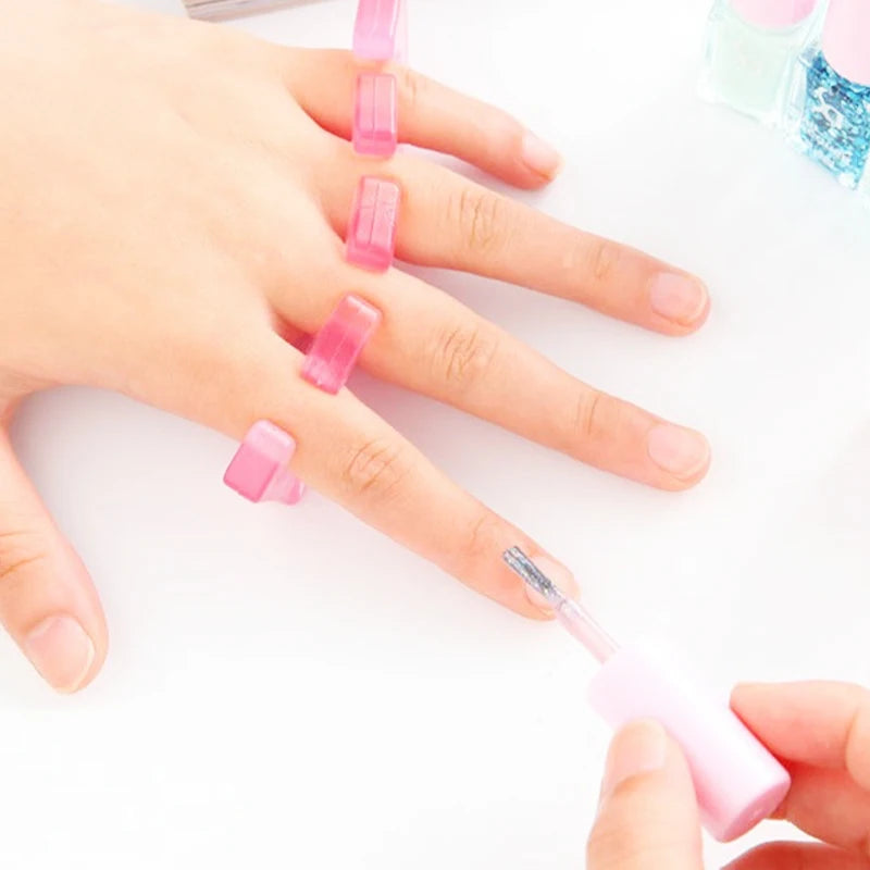 2pcs (1pair)Soft Silicone Finger Toe Separator Soft-Silicon 5 Colors Flexible Finger Toe Spacers for Nail Polish Pedicure Tools