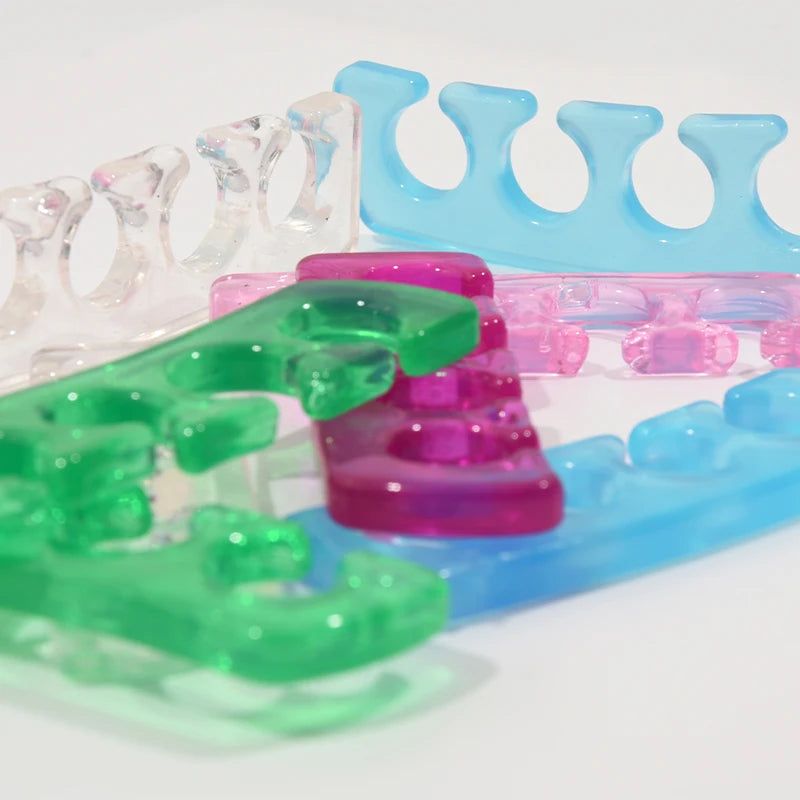 2pcs (1pair)Soft Silicone Finger Toe Separator Soft-Silicon 5 Colors Flexible Finger Toe Spacers for Nail Polish Pedicure Tools