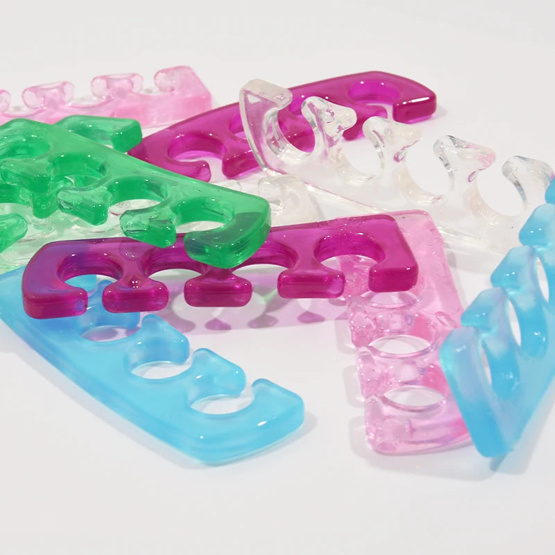 2pcs (1pair)Soft Silicone Finger Toe Separator Soft-Silicon 5 Colors Flexible Finger Toe Spacers for Nail Polish Pedicure Tools