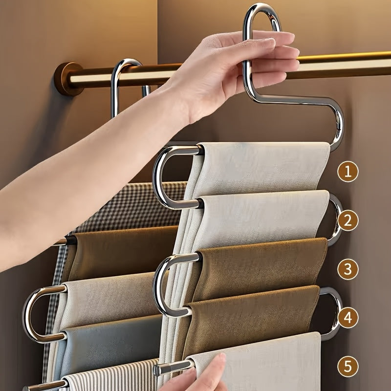 5-Tier Stainless Steel Pants Hanger