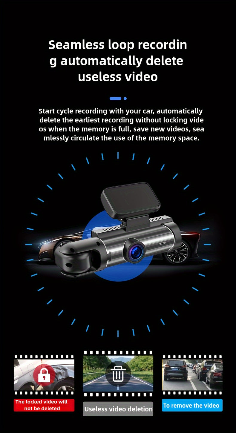 1080P Dual-Camera Car DVR with 8.03cm IPS Screen