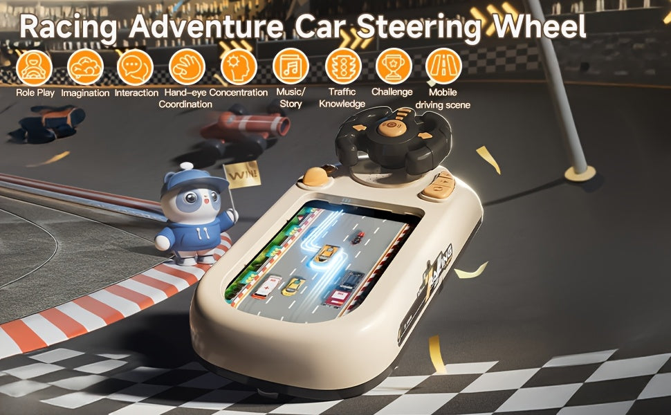 [Realistic|Driving] Realistic Driving Experience Kids Racing Game Console with Steering Wheel