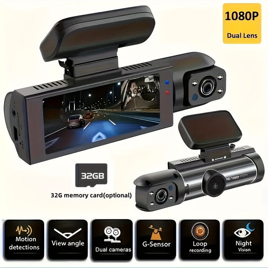 1080P Dual-Camera Car DVR with 8.03cm IPS Screen