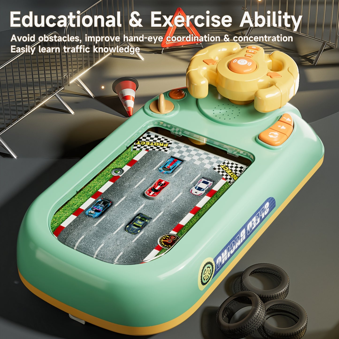 [Realistic|Driving] Realistic Driving Experience Kids Racing Game Console with Steering Wheel