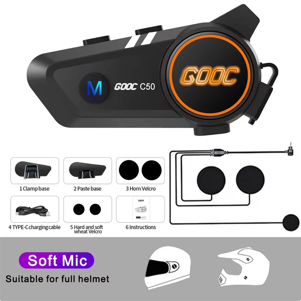 Bluetooth 5.3 Helmet Headset