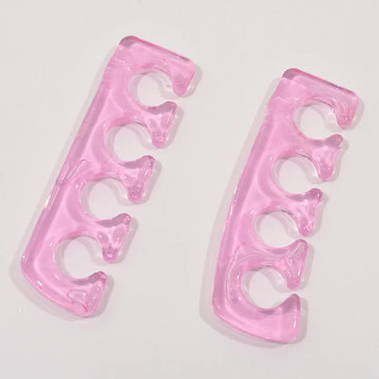 2pcs (1pair)Soft Silicone Finger Toe Separator Soft-Silicon 5 Colors Flexible  Finger Toe Spacers for Nail Polish Pedicure Tools