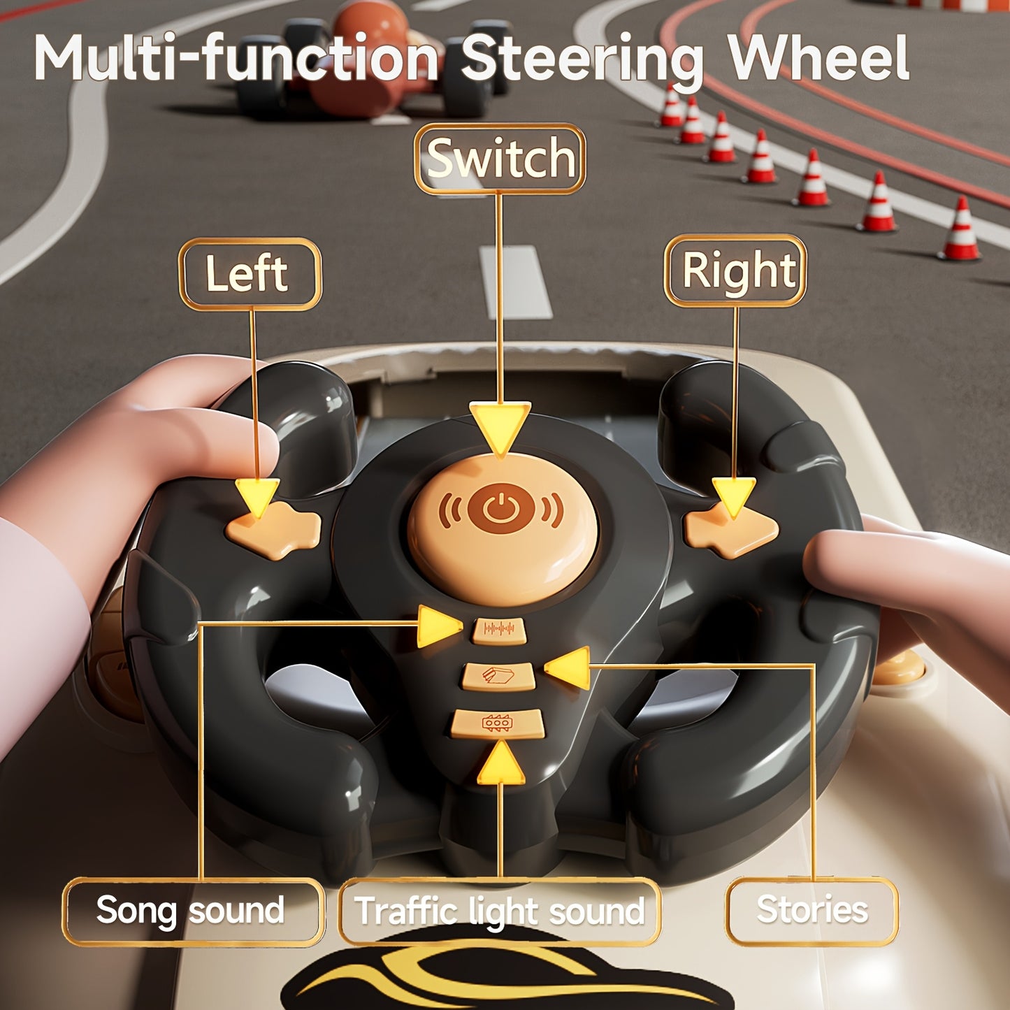 [Realistic|Driving] Realistic Driving Experience Kids Racing Game Console with Steering Wheel